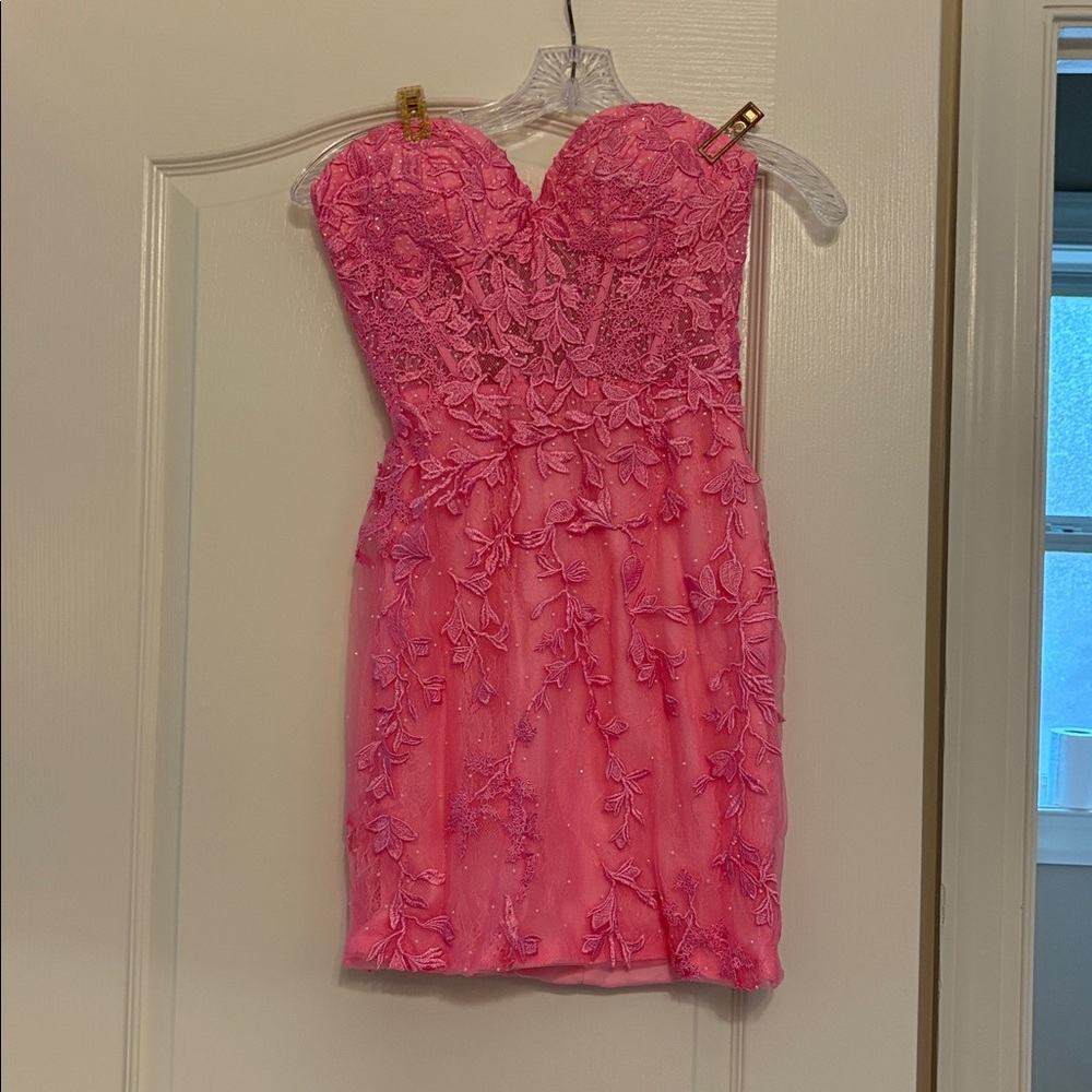 Never Been Worn Elegant Pink Lace Mini Dress Size 4